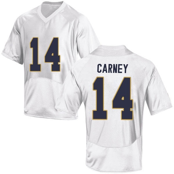 J.D. Carney Notre Dame Fighting Irish NCAA Youth #14 White Game College Stitched Football Jersey TDM4655GW